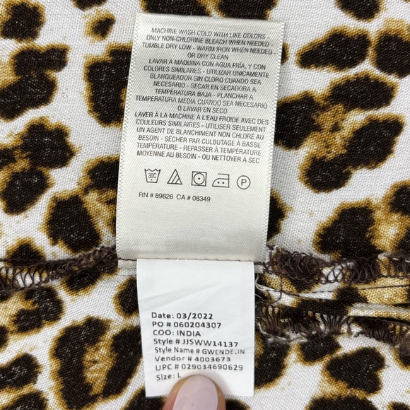 Jessica Simpson Leopard Print Duster/Cover-Up Size L - Picture 8 of 8